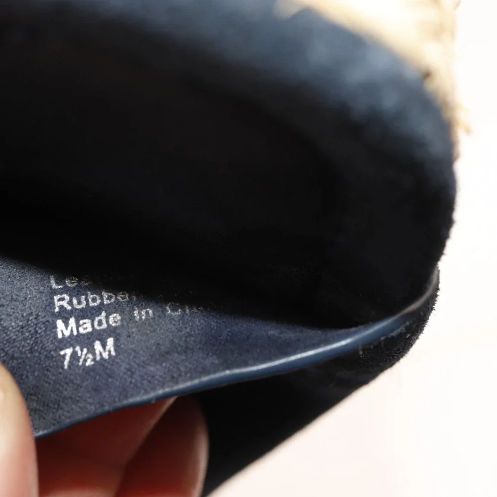 Splendid Womens Theodore Mules Sandals Size 7.5 M Navy Suede Platform Heel Shoes